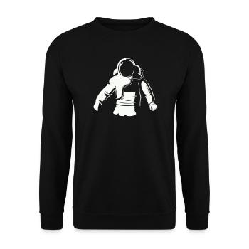 Astronaut Silhouette Minimalstil - Unisex Pullover - Schwarz - Vorne - Alina (178cm) & Michal (187cm)