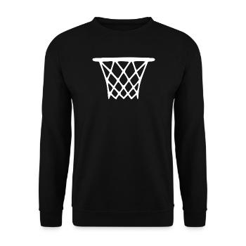 Streetball Basketballkorb Basketball Sport Design - Unisex Pullover - Schwarz - Vorne - Alina (178cm) & Michal (187cm)