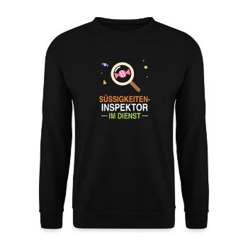 Süßigkeiten-Inspektor im Dienst – Halloween - Unisex Pullover - Schwarz - Vorne - Alina (178cm) & Michal (187cm)