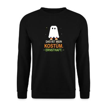 Das ist mein Kostüm. Ernsthaft. Geist Halloween - Unisex Pullover - Schwarz - Vorne - Alina (178cm) & Michal (187cm)