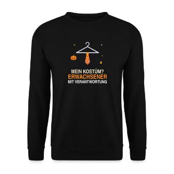 Mein Kostüm? Erwachsener – Halloween Shirt - Unisex Pullover - Schwarz - Vorne - Alina (178cm) & Michal (187cm)