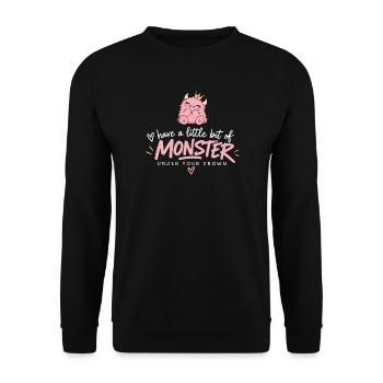 Have a Little Bit of Monster – Süßes Monster - Unisex Pullover - Schwarz - Vorne - Alina (178cm) & Michal (187cm)