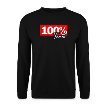 100% Tante Shirtdesign - Unisex Pullover - Schwarz - Vorne - Alina (178cm) & Michal (187cm)