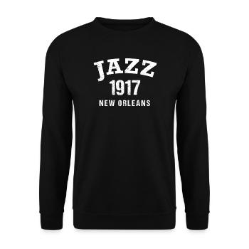 Jazz 1917 New Orleans Vintage - Unisex Pullover - Schwarz - Vorne - Alina (178cm) & Michal (187cm)