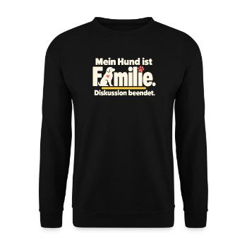Hund ist Familie Hundebesitzer Hundeliebe - Unisex Pullover - Schwarz - Vorne - Alina (178cm) & Michal (187cm)