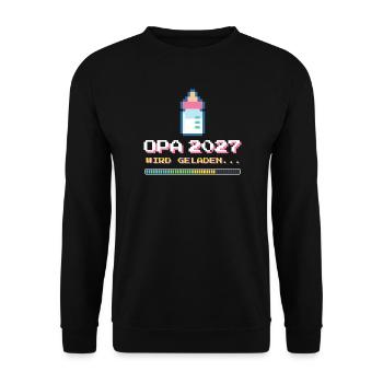 Opa 2027 - Wird geladen - Unisex Pullover - Schwarz - Vorne - Alina (178cm) & Michal (187cm)