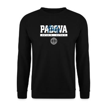 Padua Italien Koordinaten Reise Souvenir - Unisex Pullover - Schwarz - Vorne - Alina (178cm) & Michal (187cm)
