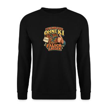 Irrtum ohne KI - Unisex Pullover - Schwarz - Vorne - Alina (178cm) & Michal (187cm)