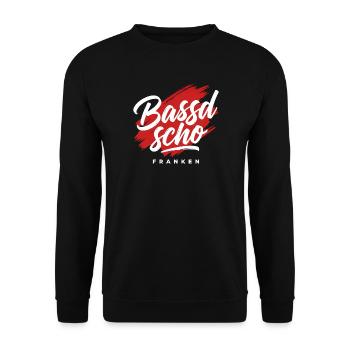 Bassd scho Franken Dialekt Pinsel - Unisex Pullover - Schwarz - Vorne - Alina (178cm) & Michal (187cm)