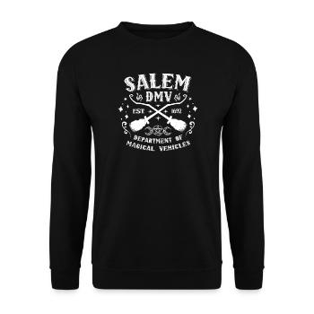 Salem DMV Lustige Magische Fahrzeuge - Unisex Pullover - Schwarz - Vorne - Alina (178cm) & Michal (187cm)