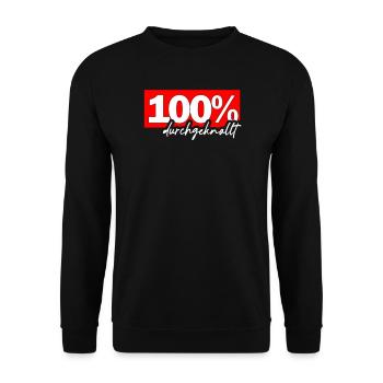 100% Durchgeknallt - Unisex Pullover - Schwarz - Vorne - Alina (178cm) & Michal (187cm)
