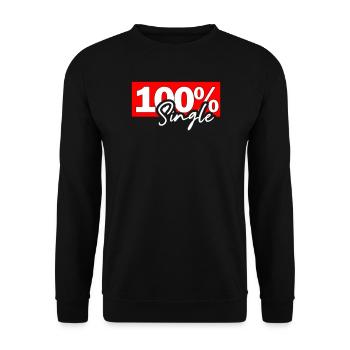 100% Single Statement - Unisex Pullover - Schwarz - Vorne - Alina (178cm) & Michal (187cm)