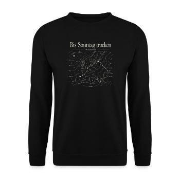 Bis Sonntag trocken Wetterkarte - Unisex Pullover - Schwarz - Vorne - Alina (178cm) & Michal (187cm)