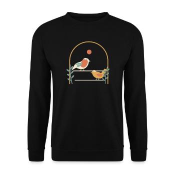 Robin und Wren - Unisex Pullover - Schwarz - Vorne - Alina (178cm) & Michal (187cm)