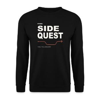 Side Quest – MyNada Streetwear - Unisex Pullover - Schwarz - Vorne - Alina (178cm) & Michal (187cm)