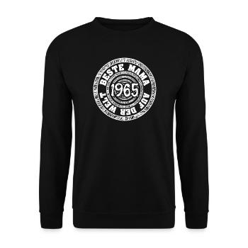 1965 - Unisex Pullover - Schwarz - Vorne - Alina (178cm) & Michal (187cm)