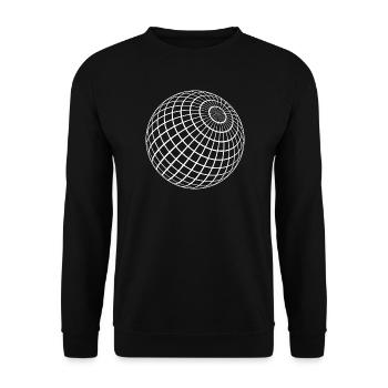 Geometrische Kugel - Unisex Pullover - Schwarz - Vorne - Alina (178cm) & Michal (187cm)