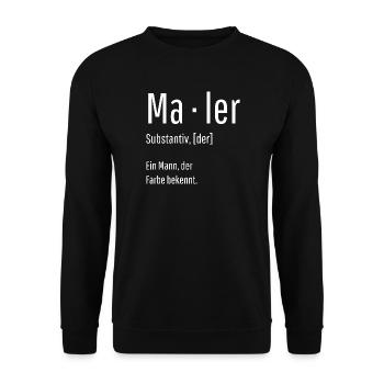Maler Substantiv Definition Handwerk Geschenk - Unisex Pullover - Schwarz - Vorne - Alina (178cm) & Michal (187cm)