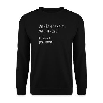 Anästhesist Substantiv Definition Geschenk - Unisex Pullover - Schwarz - Vorne - Alina (178cm) & Michal (187cm)