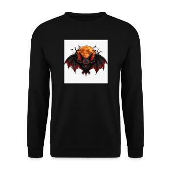 Blutrote Mondfledermaus - Unisex Pullover - Schwarz - Vorne - Alina (178cm) & Michal (187cm)