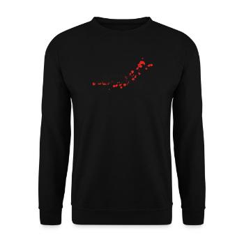 blutfleck - blood - blut - Unisex Pullover - Schwarz - Vorne - Alina (178cm) & Michal (187cm)