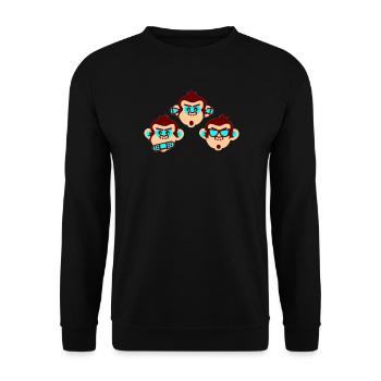three wise monkeys - Unisex Sweatshirt - black - Front - Alina (178cm) & Michal (187cm)