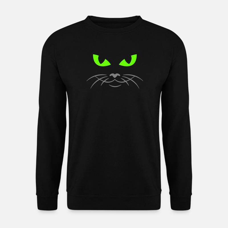 cat face - katzengesicht - Unisex Pullover - Schwarz