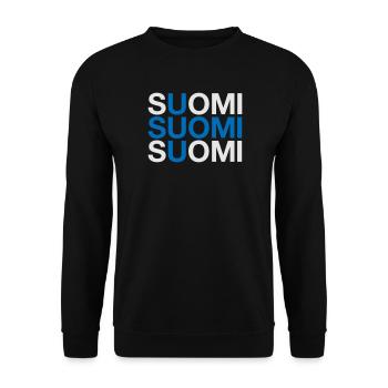 FINLANDE Suomi Drapeau finlandais - Sweat-shirt Unisexe - noir - Devant - Alina (178cm) & Michal (187cm)