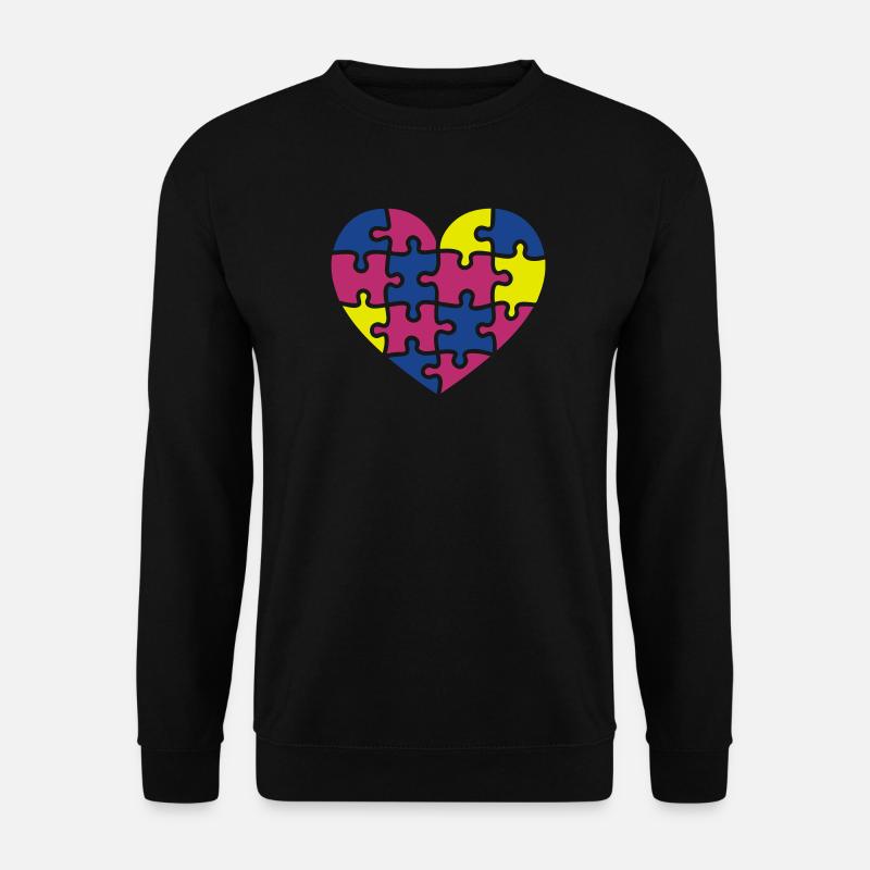 puzzle herz - Unisex Pullover - Schwarz