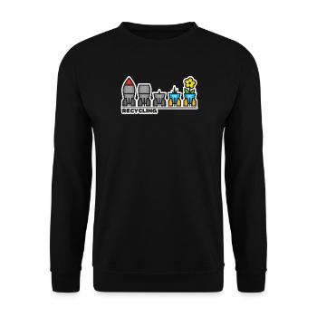 krieg frieden blume - Unisex Pullover - Schwarz - Vorne - Alina (178cm) & Michal (187cm)