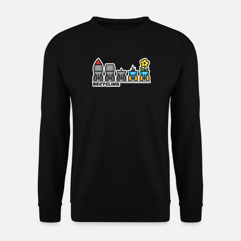guerre, paix, fleur - Sweat-shirt Unisexe - noir