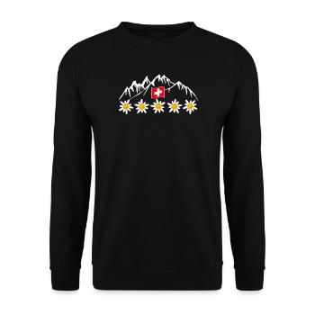 Schweiz, Berge, Gletscher, Urlaub - Unisex Pullover - Schwarz - Vorne - Alina (178cm) & Michal (187cm)