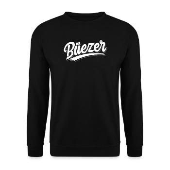 Büezer - Swiss German - Dialect - Unisex Sweatshirt - black - Front - Alina (178cm) & Michal (187cm)