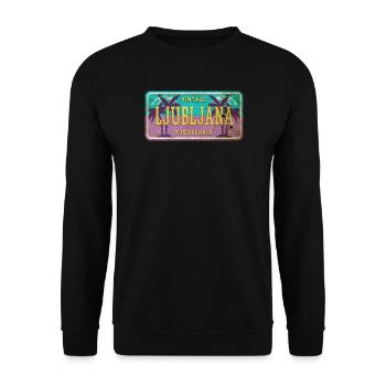Ljubljana Yugoslavia vintage shield - Unisex Sweatshirt - black - Front - Alina (178cm) & Michal (187cm)