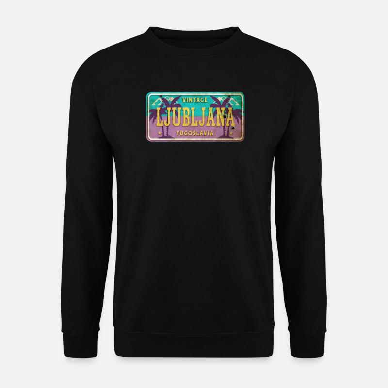 Ljubljana Jugoslawien Vintage Schild - Unisex Pullover - Schwarz