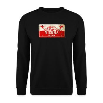 Vienna Austria coat of arms flag design - Unisex Sweatshirt - black - Front - Alina (178cm) & Michal (187cm)