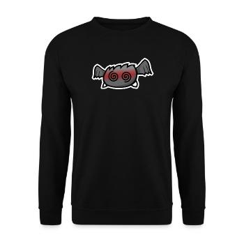 Ohnmächtige Fledermaus - Unisex Pullover - Schwarz - Vorne - Alina (178cm) & Michal (187cm)