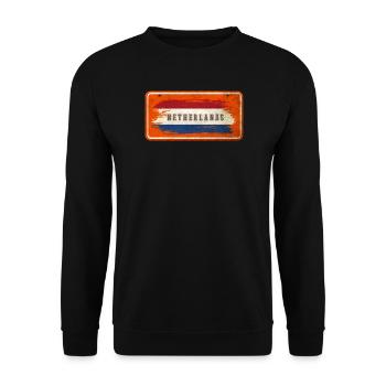 netherlands vintage flag sign - Unisex Sweatshirt - black - Front - Alina (178cm) & Michal (187cm)
