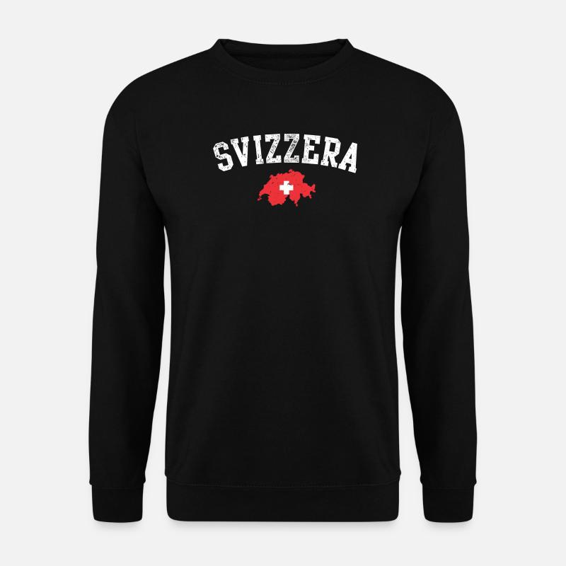 Swiss Map Emblem Crest - Unisex Sweatshirt - black