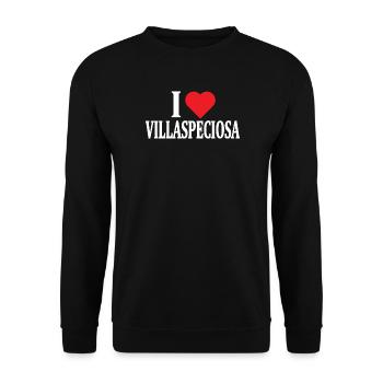 T-Shirt Io amo Villaspeciosa T-Shirt Sardegna - Unisex Pullover - Schwarz - Vorne - Alina (178cm) & Michal (187cm)