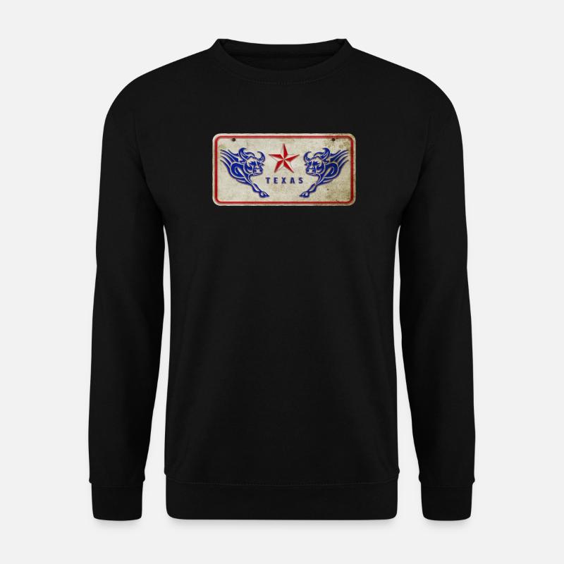 Texas Stier Schild - Unisex Pullover - Schwarz