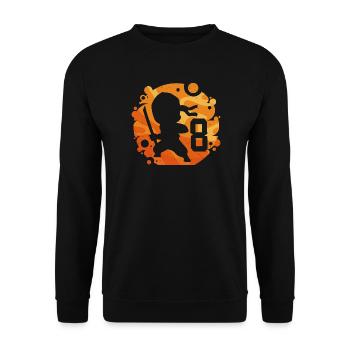 Ninja Fighter Birthday Boy 8 years old - Unisex Sweatshirt - black - Front - Alina (178cm) & Michal (187cm)