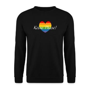 Regenbogenherzchen LGBTQ Keine Phase - Unisex Pullover - Schwarz - Vorne - Alina (178cm) & Michal (187cm)