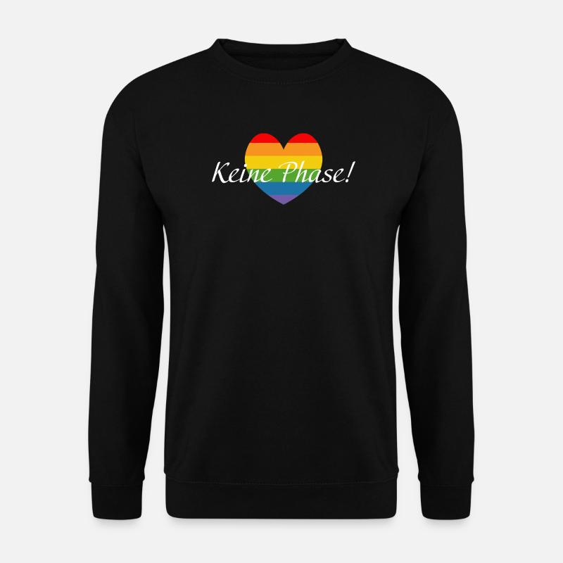 Regenbogenherzchen LGBTQ Keine Phase - Unisex Pullover - Schwarz