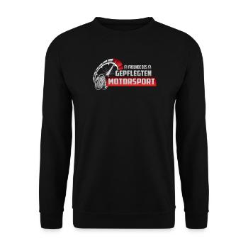 Freunde des gepflegten Motorsport - Unisex Pullover - Schwarz - Vorne - Alina (178cm) & Michal (187cm)