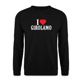 t-shirt J’adore Girolamo idée cadeau t-shirt - Sweat-shirt Unisexe - noir - Devant - Alina (178cm) & Michal (187cm)
