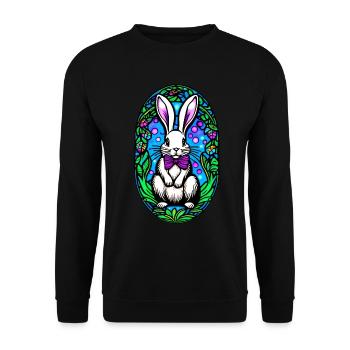 Easter Bunny Rabbit White colorful - Unisex Sweatshirt - black - Front - Alina (178cm) & Michal (187cm)
