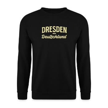 Impression rétro de la police de Dresde - Sweat-shirt Unisexe - noir - Devant - Alina (178cm) & Michal (187cm)