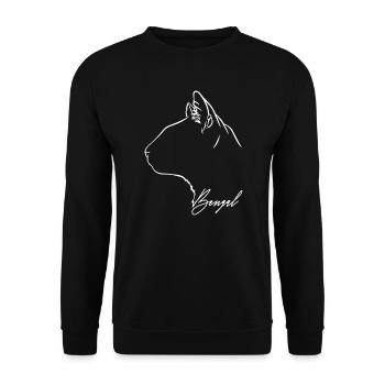 Bengal Profile Cats Cat Wilsigns - Unisex Sweatshirt - black - Front - Alina (178cm) & Michal (187cm)