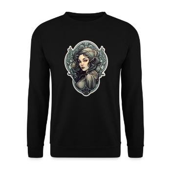 Goth Fille Gothique Mystique Moyen Âge - Sweat-shirt Unisexe - noir - Devant - Alina (178cm) & Michal (187cm)